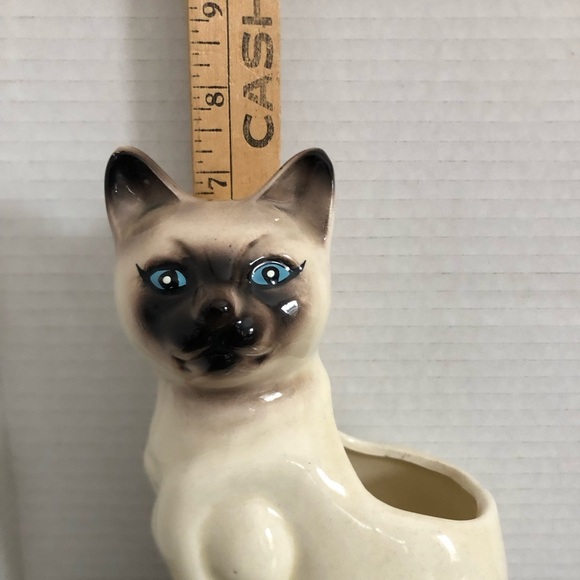 Vtg Mid Century Siamese Cat Planter - Picture 9 of 14